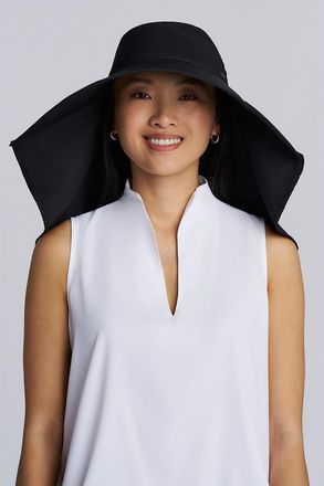 Coolibar Womens Anastasia Elegant Full Coverage Hat, UPF 50+ Sun Protection in Black at Nordstrom