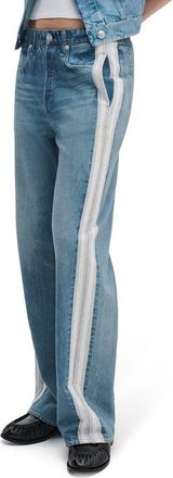 Rag & Bone rb Miramar Side Stripe Wide Leg Cotton Terry Sweatpant Jeans in Sport at Nordstrom, Size X-Small