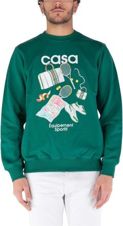 Casablanca Heren, Sweatshirts & Hoodies, Groen, Maat: XL Katoen