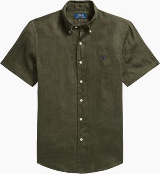 Polo Ralph Lauren Mens Polo Ralph Lauren SS Linen Shirt 503 Armadillo - Size: 44/Regular