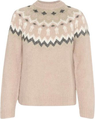 Inwear Rondgebreide trui - Dames - Ronde hals truien - Beige - M - Truien & Vesten