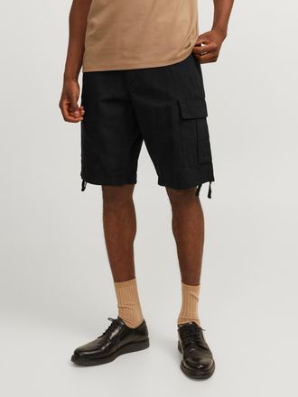 Jack & Jones Cargoshorts JACK & JONES JPSTCOLE BARKLEY JJCARGO SHORTS SN, Herren, Gr. M, N-Gr, schwarz, Web, Obermaterial: 100% Baumwolle, unifarben, Basic, regula