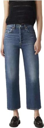 Levi's Jeans, Dames, Blauw, W24 L29, Katoen, Ribcage Straight Ankle