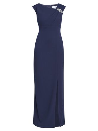 Gina Bacconi Womens Harley Maxi Dress With Trim - Navy - Size 12 UK