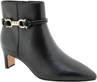 Andr&eacute; Assous Wrenna Pointed Toe Bootie in Black Leather at Nordstrom, Size 7.5