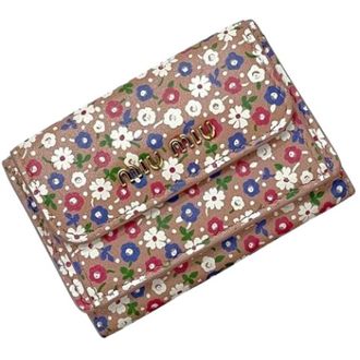 Miu Miu Pre-owned Tri-fold Portemonnee - Dames - Vintage Accessoires - Veelkleurig - ONE Size - Leer - Vintage