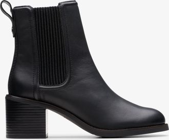 Clarks Chamberly Top Black Leather