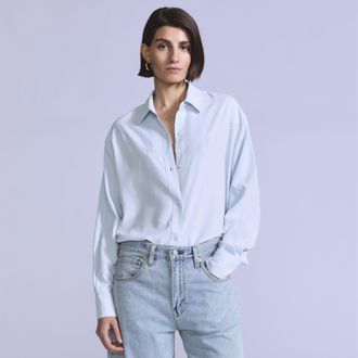 Levi's Silk Rider Shirt - Womens - XS - Blue