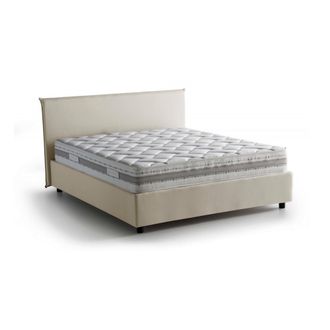 Talamo Italia Talamo Italia - Cama Matrimonial Bibiana, Cama Contenedor Con Revestimiento De Tela, 100% Made In Italy, Apertura Frontal, Con Colch&oacute;n Cm 160x190 Incl