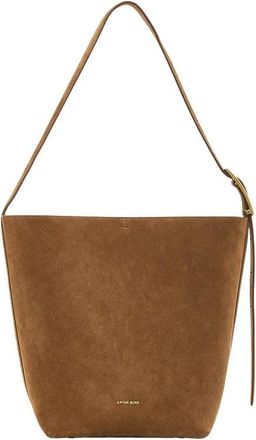 Anine Bing Elly Bucket Bag - Dames - Schoudertassen - Bruin - ONE Size - Su&egrave;de - Tassen