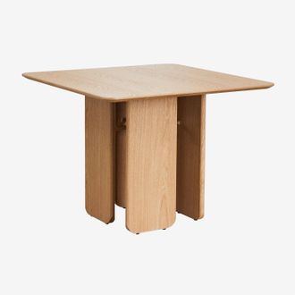 Sklum Sklum - Mesa De Comedor Cuadrada 100x100 Cm En Mdf Y Chapa De Fresno Ginger