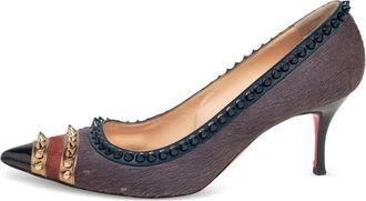 Christian Louboutin 70 mm Malabar Hill pumps met spikes - Grijs