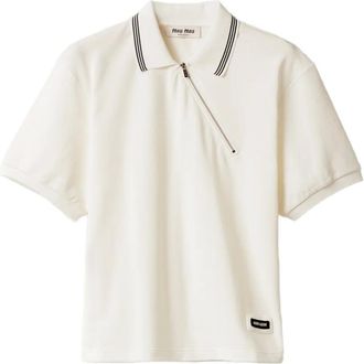 Miu Miu Polo con zip - Bianco