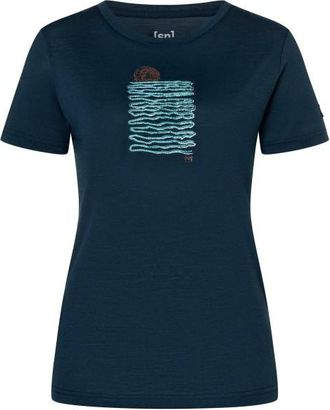 super.natural Sea Line Tee Merinoshirt f&uuml;r Damen | blau/ various