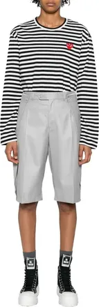 Comme Des Gar&ccedil;ons Striped Cotton Jersey T-Shirt - Black