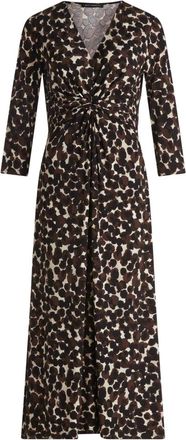 Betty Barclay Kleedjes, Dames, Bruin, 3Xl, Midi Jurk met Ruches en Polka Dots