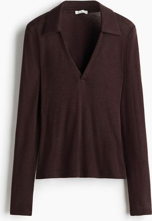 H&M Shirt aus Wolljersey - Brown