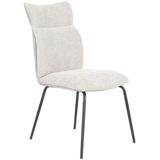 Home Heavenly Home Heavenly Pack 2 Sillas Comedor Roma, Tapizadas Con Respaldo En S&iacute;mil Napa Y Patas Negras, 65x46x95 Cm. Color: Beige