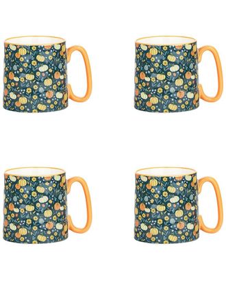 10 Strawberry Street Set of 4 Bella Mugs: Autumn Twilight