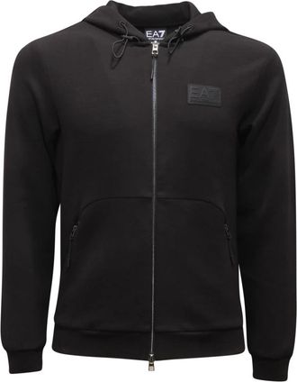 Armani Full-Zip Sweatshirt - Heren - Vesten met rits - Zwart - 2XS - Katoen - Hoodies & sweatvesten