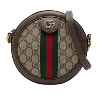 Gucci Pre-owned Ophidia Crossbody - Dames - Pre-owned - Bruin - Maat: ONE Size Leer
