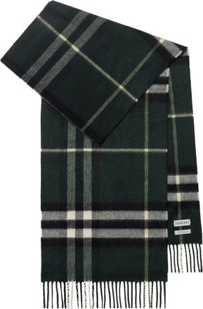 Burberry Check Cashmere Scarf Green 8112629