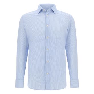 Boggi Milano Heren, Overhemden, Blauw, Maat: S Nylon