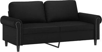 vidaXL Sof&aacute; De 2 Plazas De Cuero Sint&eacute;tico Negro 140 Cm Vidaxl