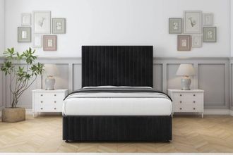 Comfort Beds Khole Naples Divan Base No Drawers - 54 Headboard-Footboard in Black | Size: Double