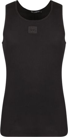 Dolce & Gabbana Geribbelde Tanktop - Heren - Tops zonder mouwen - Zwart - L - Leer - Tops