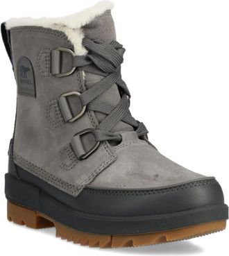 Sorel lace-up fur boots - women - Calf Leather/Wool/Rubber/Calf Suede - 5 - Grey