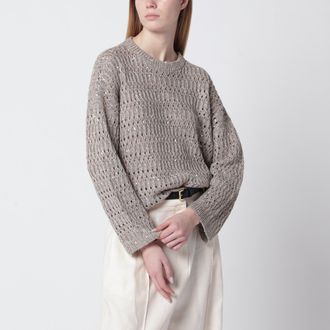 Brunello Cucinelli Maglione girocollo crochet con paillettes