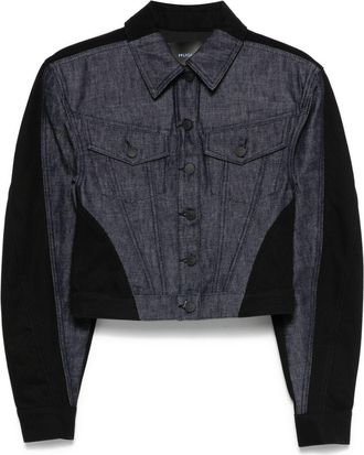 MUGLER Two-Tone Denim Jacket - Womens - Organic Cotton/Cotton