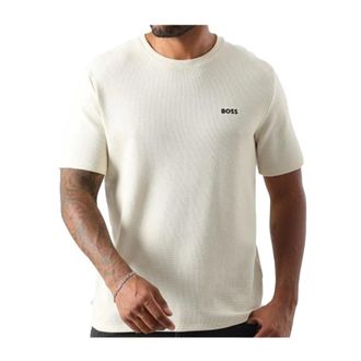HUGO BOSS Tops, Heren, Wit, S, Katoen, T-shirt MC Logo Coton