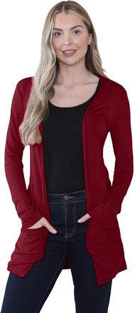 Janisramone Womens Cardigans Stylish and Versatile Open Front Boyfriend Cardigans for Women UK, Perfect Long Sleeve Ladies Cardigan with Drop Pockets for Layering