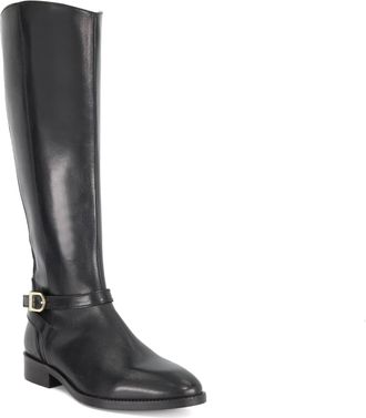 Dune London Ladies TALIAS Wide Fit Knee High Buckle Detail Boots Size UK 6 Flat Heel Knee High Boots