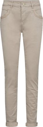 Mos Mosh Veergrijs Tapered Treasure Broek - Dames - Slim Fit Broeken - Beige - W27 - Katoen - Broeken