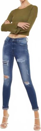 Kancan High Rise Ankle Skinny Jeans In Medium Wash