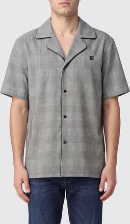 Balmain Camicia bowling in lana vergine con motivo Principe di Galles