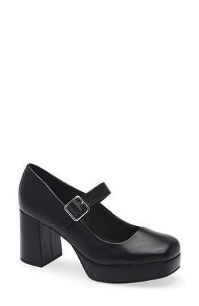Kenneth Cole Reaction Klair Block Heel Mary Jane in Black Smooth at Nordstrom Rack, Size 9.5