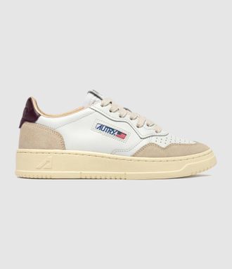 Autry Baskets Medalist Low Leat Suede White Fig