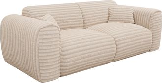 Vente-Unique Sof&aacute; cama de 3 plazas de pana beige POGNIA