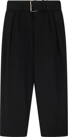 Dries Van Noten Belted Wool Mohair Shorts - Heren - Vrijetijds broeken - Zwart - M - Wol - Broeken