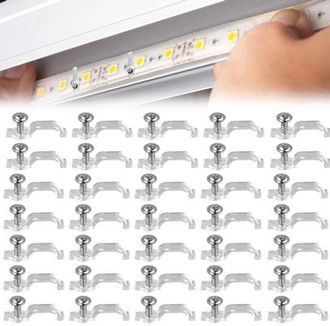 OEM 50 Clips De Montaje Para Tiras Led - Resistentes Al Agua, Tornillos Incluidos