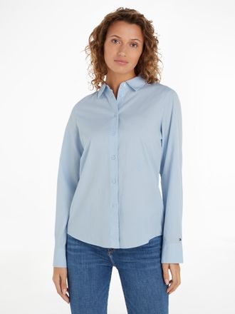 Tommy Hilfiger Hemdbluse TOMMY HILFIGER ESS POPLIN REGULAR SHIRT, Damen, Gr. 32, blau (breezy blau), Web, Obermaterial: 100% Baumwolle, unifarben, regular fit, einge
