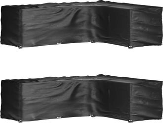 vidaXL Fundas Muebles Jard&iacute;n Forma De L 2 Uds 18 Ojales 285x220x80 Cm Vidaxl