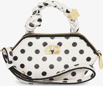Ganni White Polka-Dot Nano Bou Bag