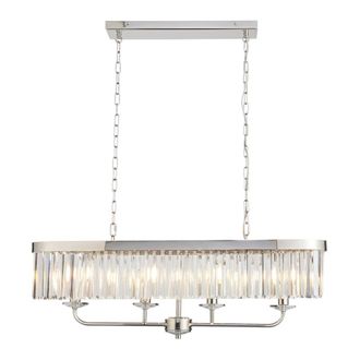 Netlighting Ascoli Bar Pendant & Cut Glass 4 x 6W LED E14 in Grey