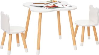 OEM Mesa Y Sillas Infantil De Madera Muebles Infantiles Para Sala De Juego Y Dormitorio De Ni&ntilde;os Natural Y Blanco