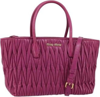 Miu Miu Pre-owned Handbags, female, Pink, Size: ONE SIZE Pre-owned Leather Handbag
